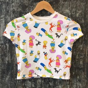 90s style Simpsons cropped baby t size small